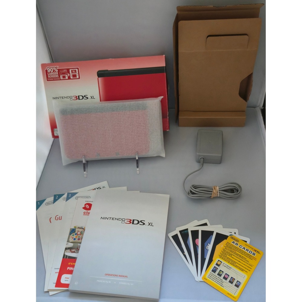 Nintendo 3DS XL CIB - Red/Black - 32GB - Tested - All Inserts - Excellent